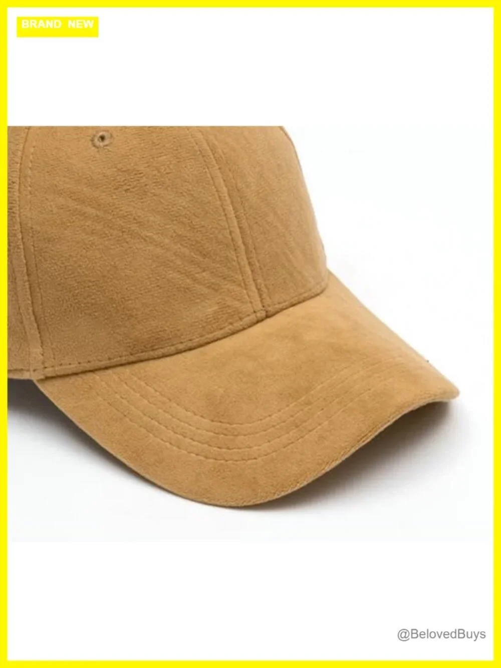 Vintage Faux Suede Baseball Cap Adjustable Classic 6-Panel Hat
